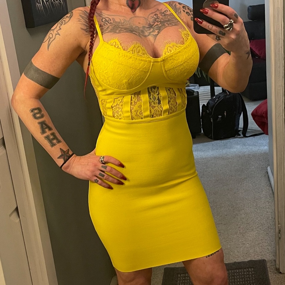 Yellow party dress size small